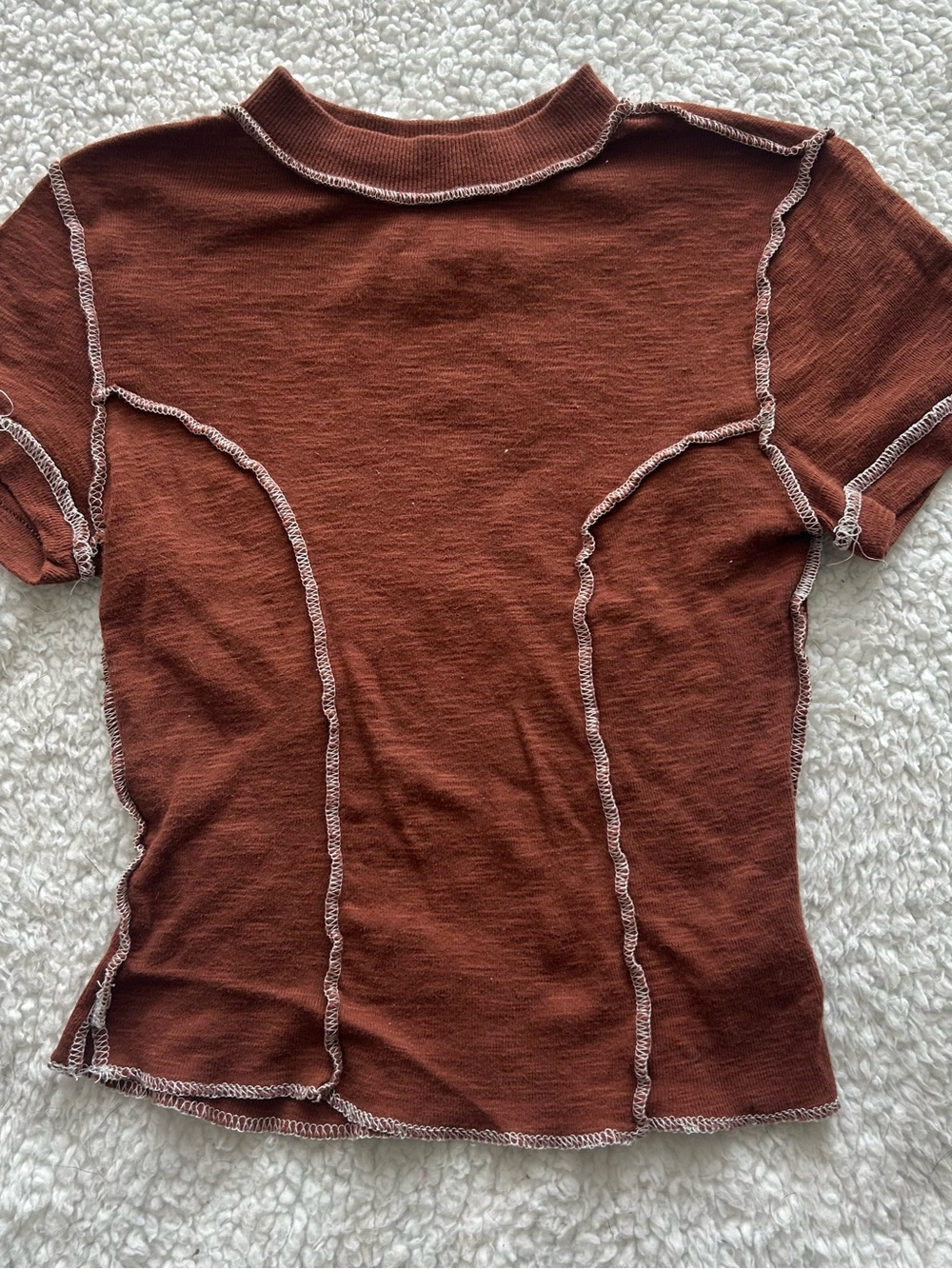 BDG Rust Short-Sleeve Contrast Seam Tee